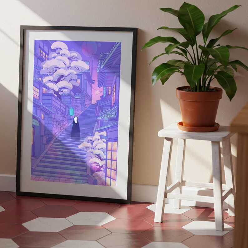 Spirited Away (2001), Studio Ghibli Ukiyo-e Poster, Anime Art Prints, Vintage Retro Movie Print image 7