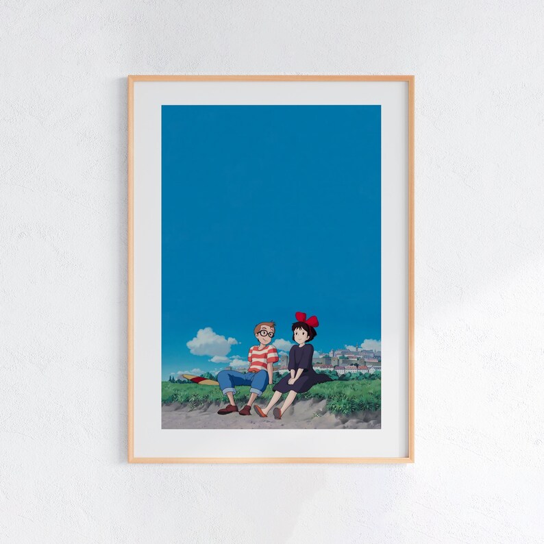 Servicio de Entregas de Kiki (1989), Póster Ukiyo-e de Studio Ghibli, Láminas de Anime, Lámina de Película Retro Vintage imagen 1
