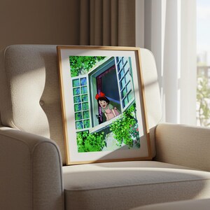 Kiki's Delivery Service , Studio Ghibli Ukiyo-e Poster, Anime Art Prints, Vintage Retro Movie Print image 6