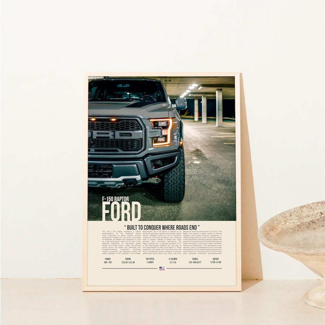 Raptor R Poster Ford F-150 Raptor Poster | Sports Car Wall Art | Modern Car Print ...