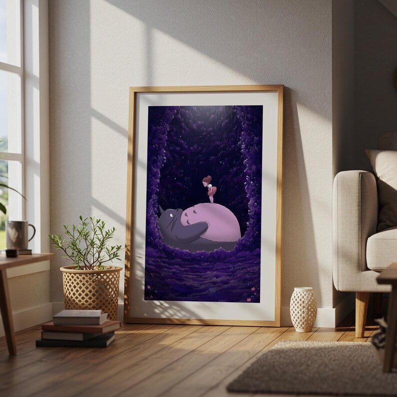 My Neighbor Totoro, Studio Ghibli Ukiyo-e Poster, Anime Art Prints, Vintage Retro Movie Print image 4