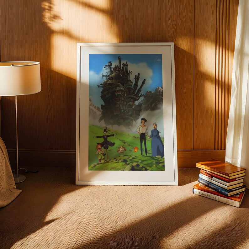 Howl’s Moving Castle (2004), Studio Ghibli Ukiyo-e Poster, Anime Art Prints, Vintage Retro Movie Print image 3