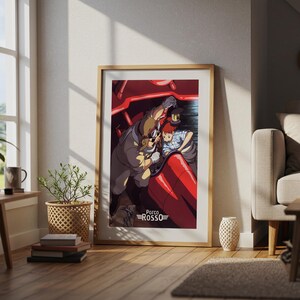 Porco Rosso (1992), Studio Ghibli Ukiyo-e Poster, Anime Art Prints, Vintage Retro Movie Print image 4