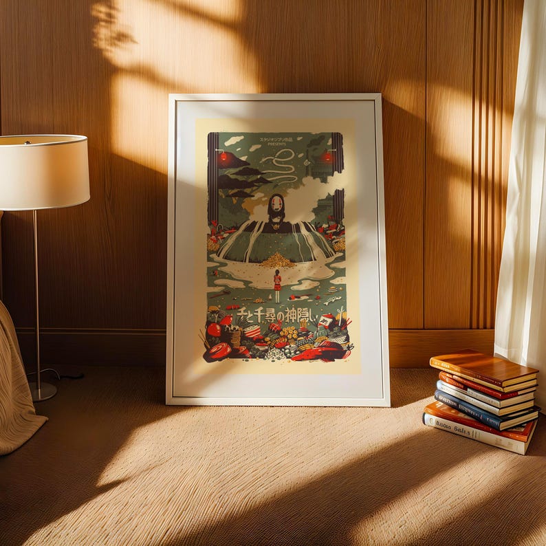 Spirited Away (2001), Studio Ghibli Ukiyo-e Poster, Anime Art Prints, Vintage Retro Movie Print image 3