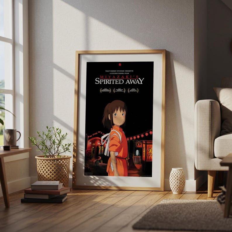 Spirited Away (2001), Studio Ghibli Ukiyo-e Poster, Anime Art Prints, Vintage Retro Movie Print image 4