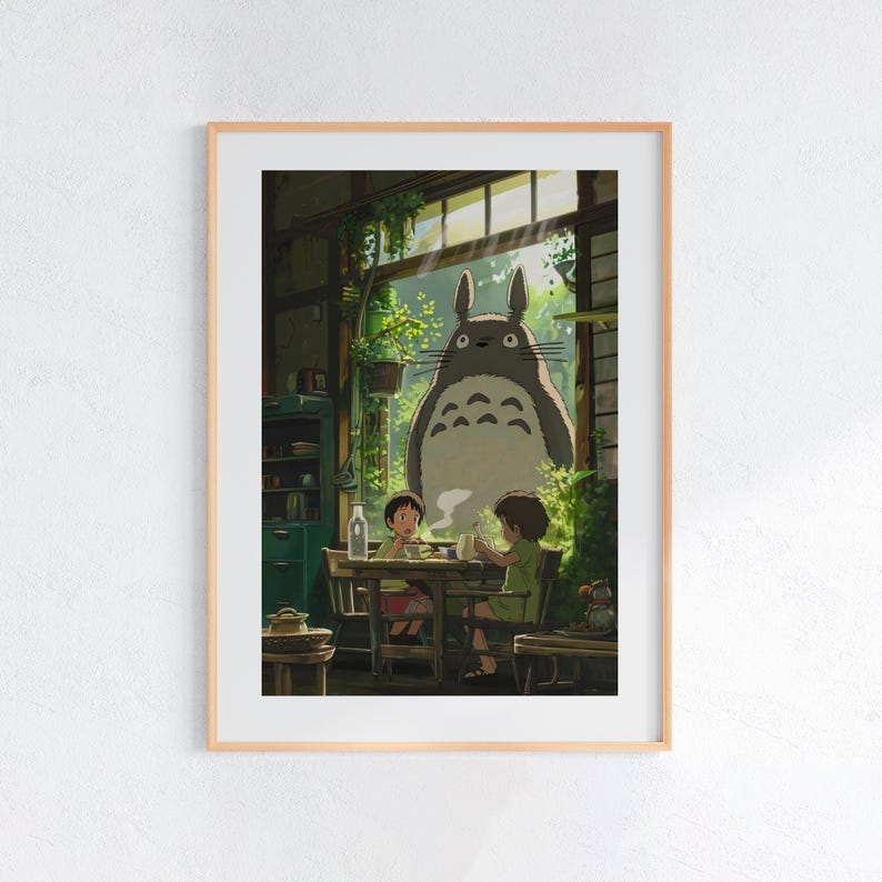 My Neighbor Totoro , Studio Ghibli Ukiyo-e Poster, Anime Art Prints, Vintage Retro Movie Print image 1