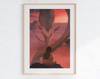La città incantata (2001), poster ukiyo-e dello Studio Ghibli, stampe artistiche anime, stampa vintage retrò di film