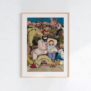 Porco Rosso (1992), Studio Ghibli Ukiyo-e Poster, Anime Art Prints, Vintage Retro Movie Print image 1