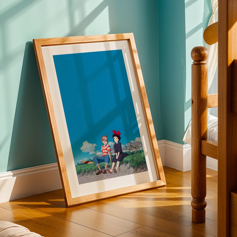 Servicio de Entregas de Kiki (1989), Póster Ukiyo-e de Studio Ghibli, Láminas de Anime, Lámina de Película Retro Vintage imagen 2