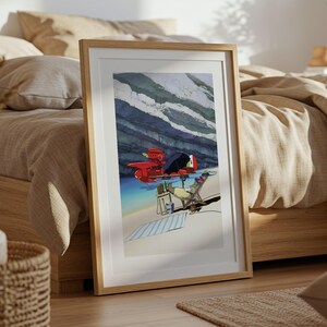 Porco Rosso (1992), Studio Ghibli Ukiyo-e Poster, Anime Art Prints, Vintage Retro Movie Print image 5
