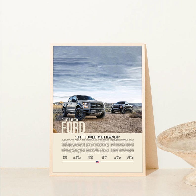 Ford F-150 Raptor Poster | Sports Car Wall Art | Modern Car Print ...