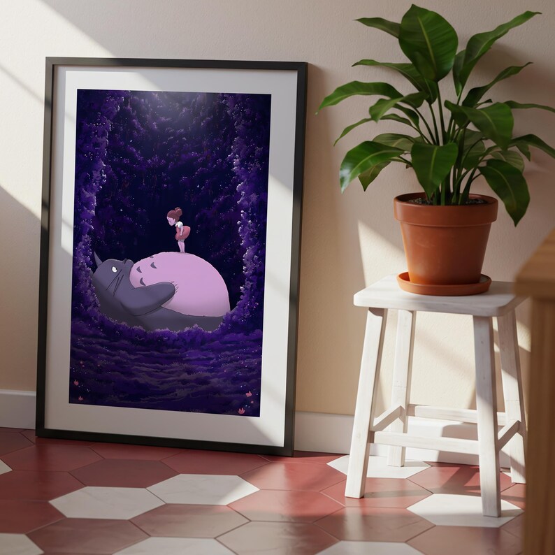 My Neighbor Totoro, Studio Ghibli Ukiyo-e Poster, Anime Art Prints, Vintage Retro Movie Print image 7