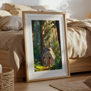 Mi vecino Totoro, póster ukiyo-e de Studio Ghibli, impresiones de arte de anime, impresión de película retro vintage imagen 5