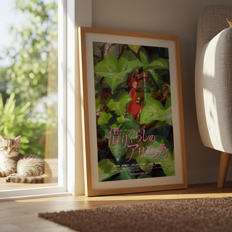 Arriety (2010), Studio Ghibli Ukiyo-e Poster, Anime Art Prints, Vintage Retro Movie Print image 8