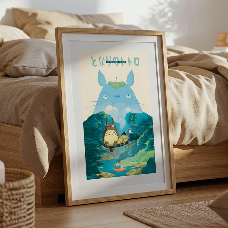 My Neighbor Totoro (1988), Studio Ghibli Ukiyo-e Poster, Anime Art Prints, Vintage Retro Movie Print image 5