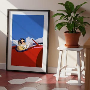 Porco Rosso (1992), Studio Ghibli Ukiyo-e Poster, Anime Art Prints, Vintage Retro Movie Print image 7