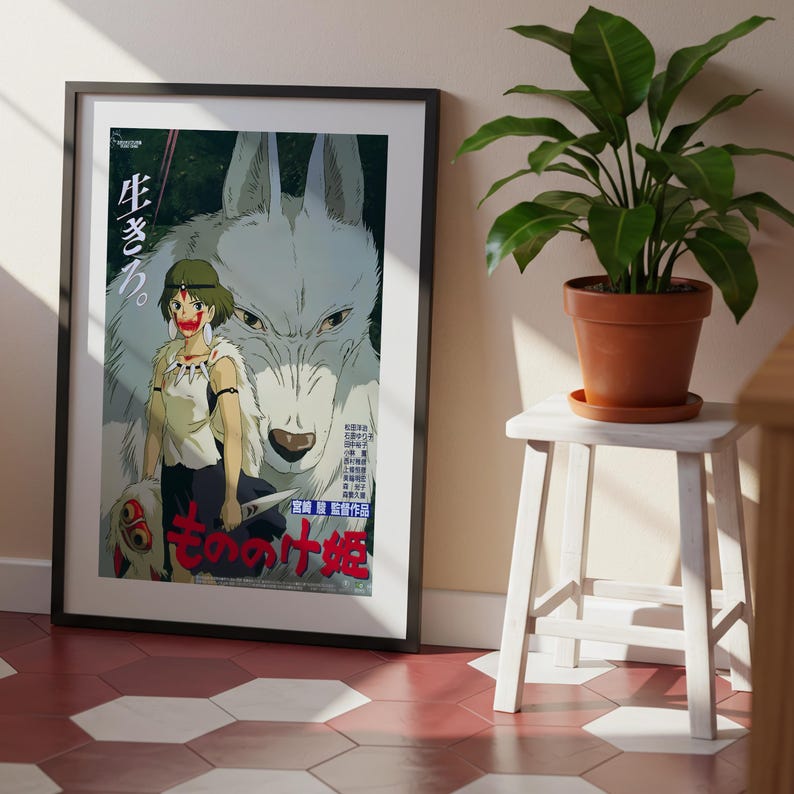 Princess Mononoke (1997), Studio Ghibli Ukiyo-e Poster, Anime Art Prints, Vintage Retro Movie Print image 7