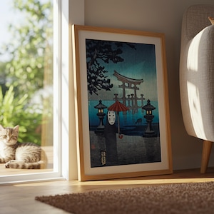 Spirited Away (2001), Studio Ghibli Ukiyo-e Poster, Anime Art Prints, Vintage Retro Movie Print image 8