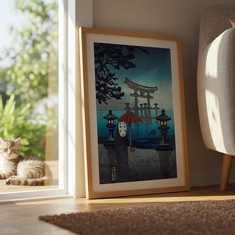 Spirited Away (2001), Studio Ghibli Ukiyo-e Poster, Anime Art Prints, Vintage Retro Movie Print image 8