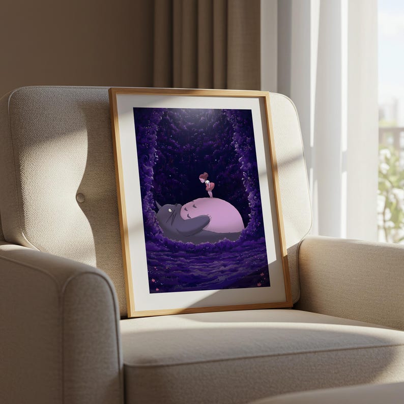 My Neighbor Totoro, Studio Ghibli Ukiyo-e Poster, Anime Art Prints, Vintage Retro Movie Print image 6