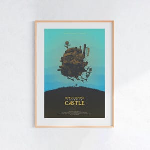 Howl’s Moving Castle (2004), Studio Ghibli Ukiyo-e Poster, Anime Art Prints, Vintage Retro Movie Print image 1