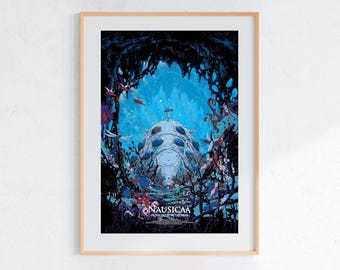 Nausicaä della valle del vento (1984), poster Ukiyo-e dello Studio Ghibli, stampe artistiche di anime, stampa di film retrò vintage