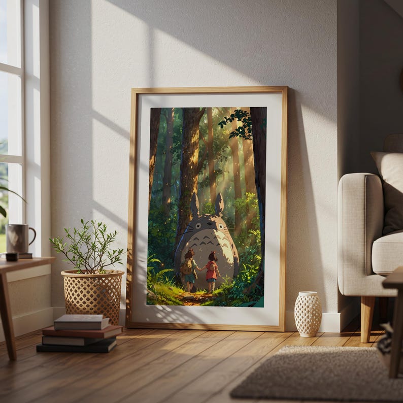 Mi vecino Totoro, póster ukiyo-e de Studio Ghibli, impresiones de arte de anime, impresión de película retro vintage imagen 4