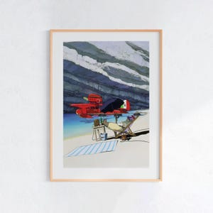 Porco Rosso (1992), Studio Ghibli Ukiyo-e Poster, Anime Art Prints, Vintage Retro Movie Print image 1