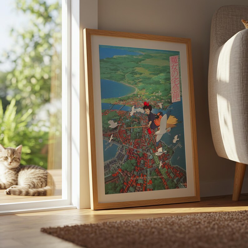Kiki’s Lieferservice (1989), Studio Ghibli Ukiyo-e Poster, Anime Art Prints, Vintage Retro Film Druck Bild 8