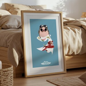 Porco Rosso (1992), Studio Ghibli Ukiyo-e Poster, Anime Art Prints, Vintage Retro Movie Print image 5