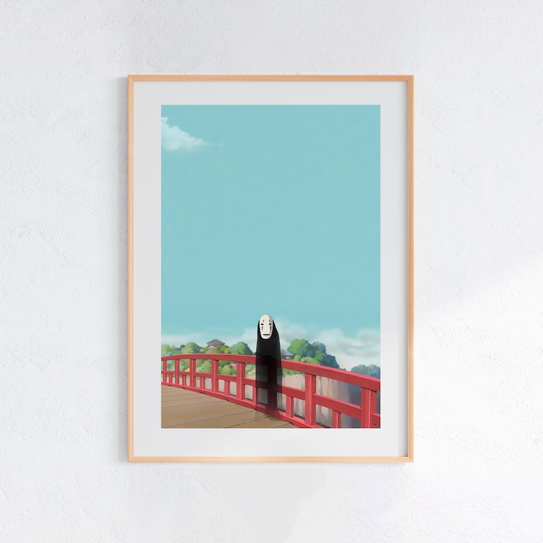 El viaje de Chihiro (2001), póster ukiyo-e de Studio Ghibli, láminas de anime, láminas de películas retro vintage imagen 1