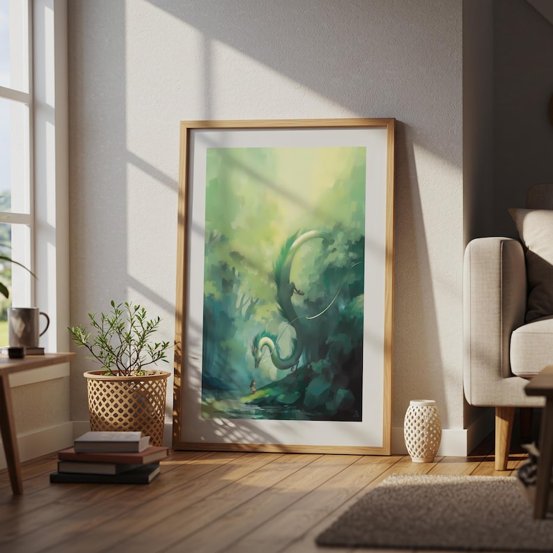 Spirited Away (2001), Studio Ghibli Ukiyo-e Poster, Anime Art Prints, Vintage Retro Movie Print image 4