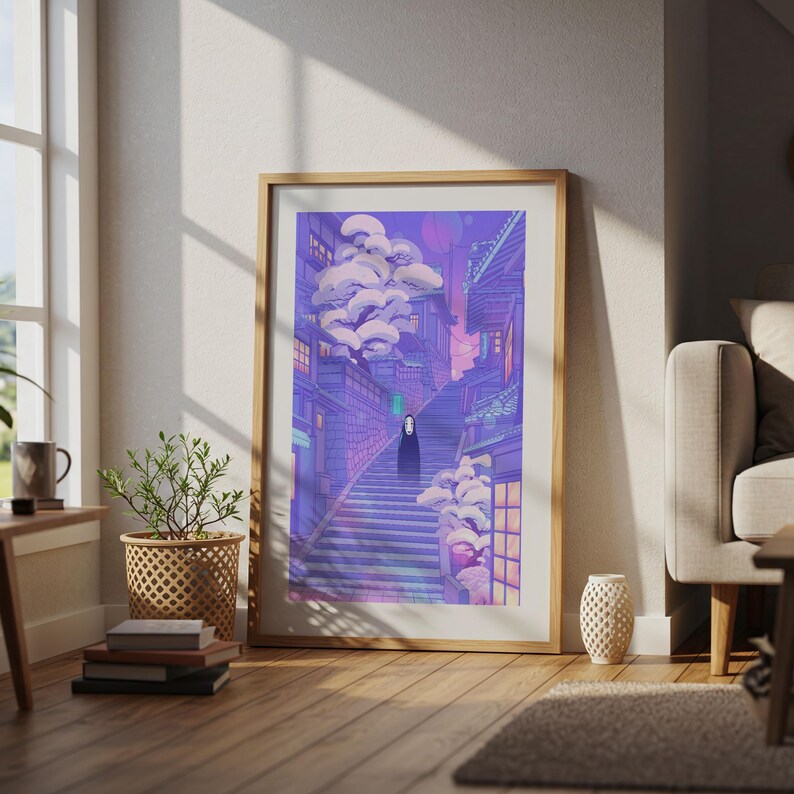 Spirited Away (2001), Studio Ghibli Ukiyo-e Poster, Anime Art Prints, Vintage Retro Movie Print image 4