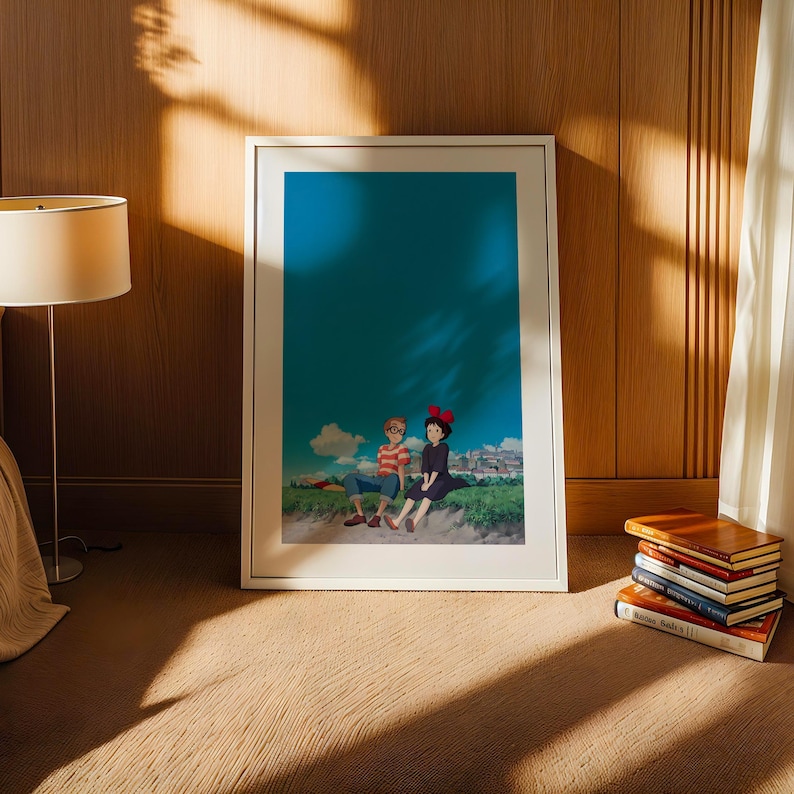 Servicio de Entregas de Kiki (1989), Póster Ukiyo-e de Studio Ghibli, Láminas de Anime, Lámina de Película Retro Vintage imagen 3