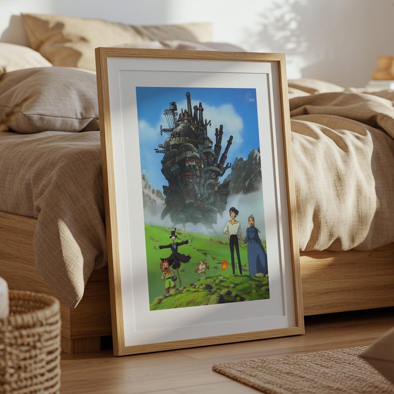 Howl’s Moving Castle (2004), Studio Ghibli Ukiyo-e Poster, Anime Art Prints, Vintage Retro Movie Print image 5