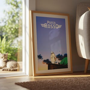 Porco Rosso (1992), Studio Ghibli Ukiyo-e Poster, Anime Art Prints, Vintage Retro Movie Print image 8
