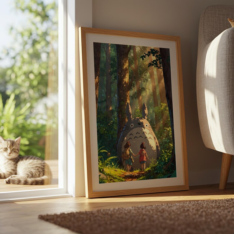 Mi vecino Totoro, póster ukiyo-e de Studio Ghibli, impresiones de arte de anime, impresión de película retro vintage imagen 8