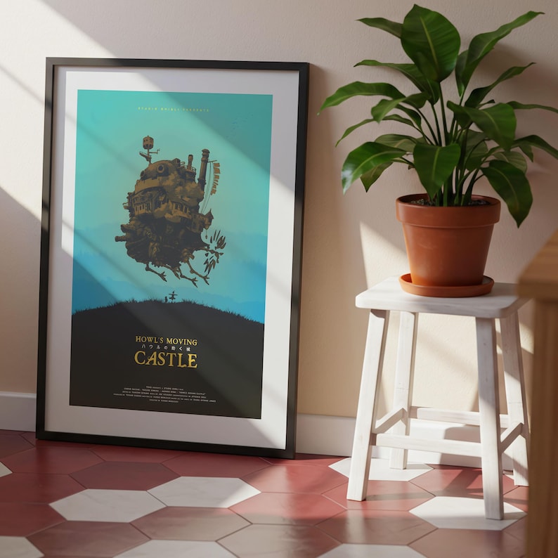 Howl’s Moving Castle (2004), Studio Ghibli Ukiyo-e Poster, Anime Art Prints, Vintage Retro Movie Print image 7
