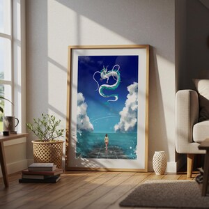 Spirited Away (2001), Studio Ghibli Ukiyo-e Poster, Anime Art Prints, Vintage Retro Movie Print image 4
