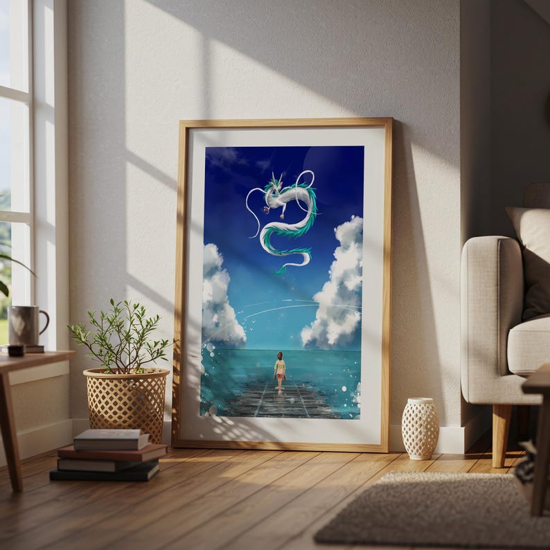 Spirited Away (2001), Studio Ghibli Ukiyo-e Poster, Anime Art Prints, Vintage Retro Movie Print image 4
