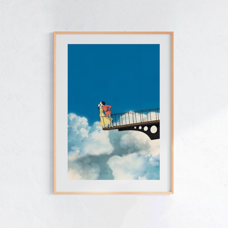 Howl’s Moving Castle (2004), Studio Ghibli Ukiyo-e Poster, Anime Art Prints, Vintage Retro Movie Print image 1