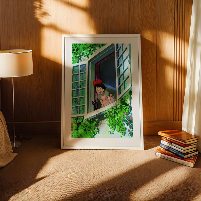 Kiki's Delivery Service , Studio Ghibli Ukiyo-e Poster, Anime Art Prints, Vintage Retro Movie Print image 3