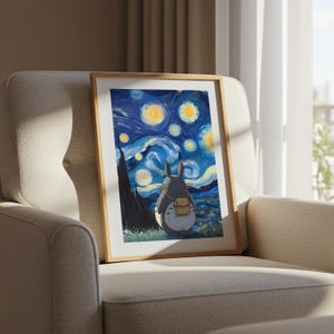 Mi vecino Totoro, póster ukiyo-e de Studio Ghibli, impresiones de arte de anime, impresión de película retro vintage imagen 6