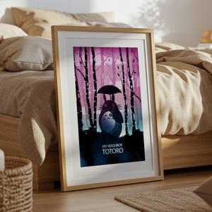 My Neighbor Totoro (1988), Studio Ghibli Ukiyo-e Poster, Anime Art Prints, Vintage Retro Movie Print image 5