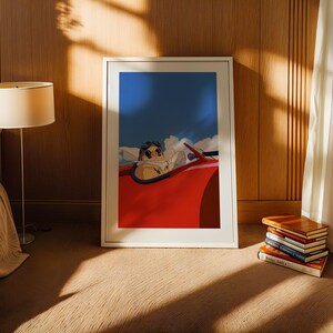 Porco Rosso (1992), Studio Ghibli Ukiyo-e Poster, Anime Art Prints, Vintage Retro Movie Print image 3