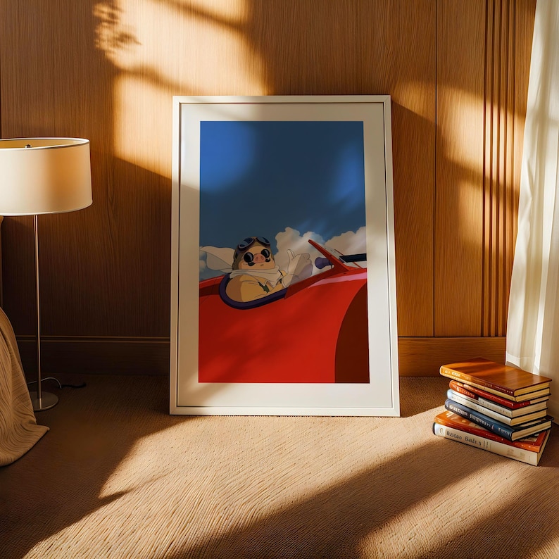 Porco Rosso (1992), Studio Ghibli Ukiyo-e Poster, Anime Art Prints, Vintage Retro Movie Print image 3