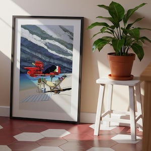 Porco Rosso (1992), Studio Ghibli Ukiyo-e Poster, Anime Art Prints, Vintage Retro Movie Print image 7