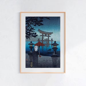Spirited Away (2001), Studio Ghibli Ukiyo-e Poster, Anime Art Prints, Vintage Retro Movie Print image 1