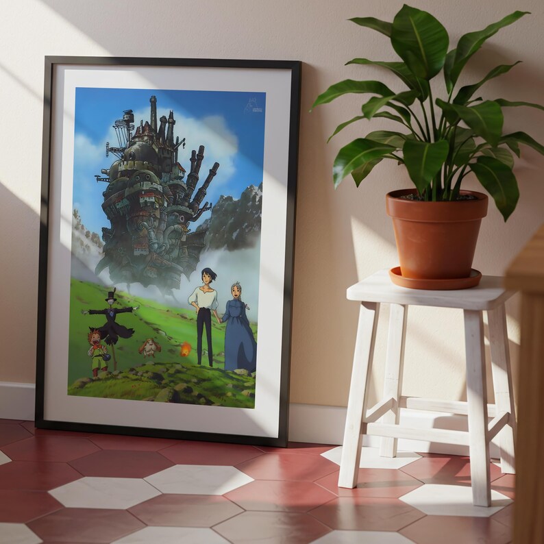 Howl’s Moving Castle (2004), Studio Ghibli Ukiyo-e Poster, Anime Art Prints, Vintage Retro Movie Print image 7