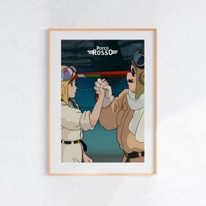 Porco Rosso (1992), Studio Ghibli Ukiyo-e Poster, Anime Art Prints, Vintage Retro Movie Print image 1